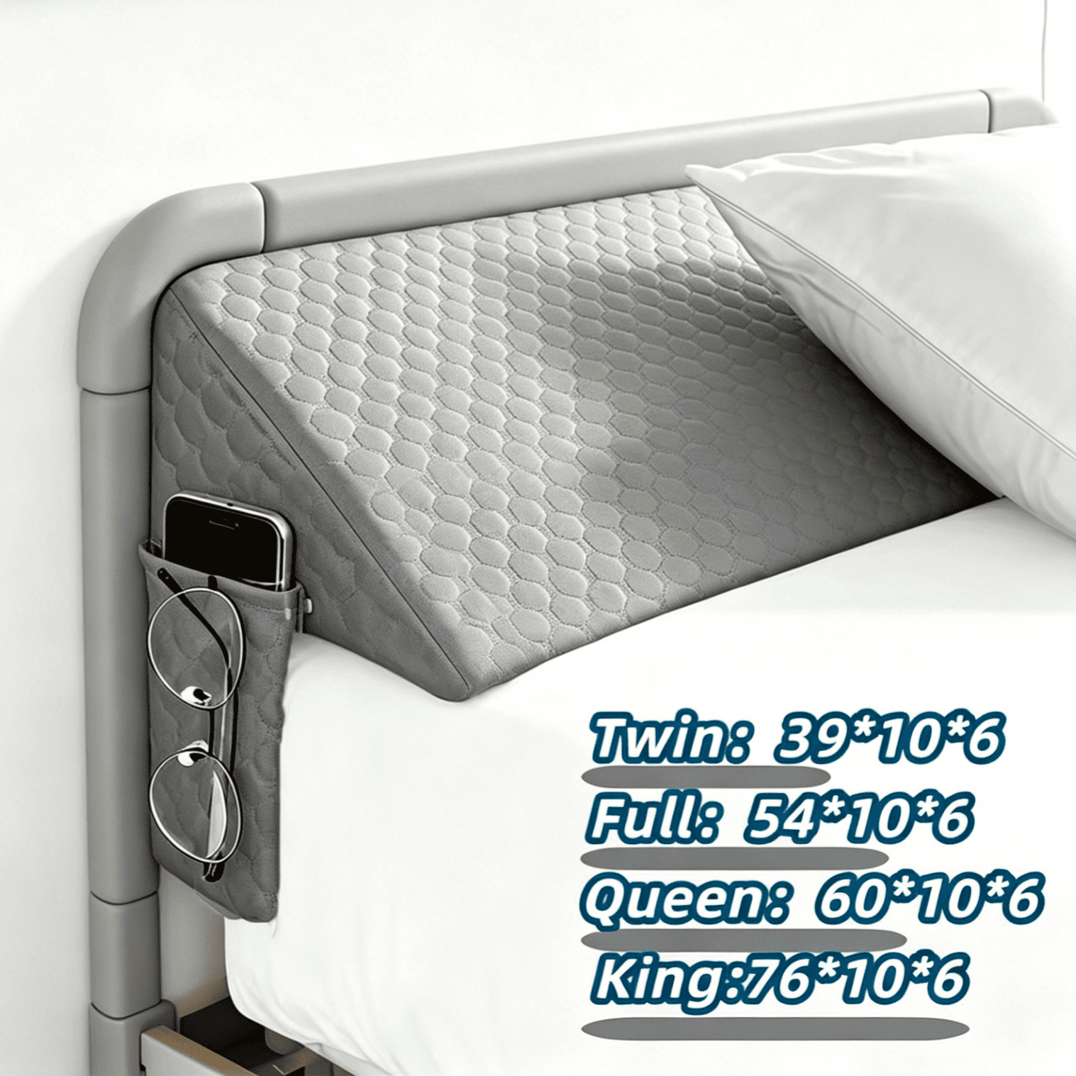Oaskys Multifunctional memory foam Headboard Wedge Pillow – Ergonomic Triangle Support Cushion for Sleep Apnea, Post Surgery Recovery & Leg Elevation
