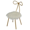 thumbnail image 2 of Cortesi Home Tilly Accent Chair with Bow Detail, White Faux Fur, 2 of 7