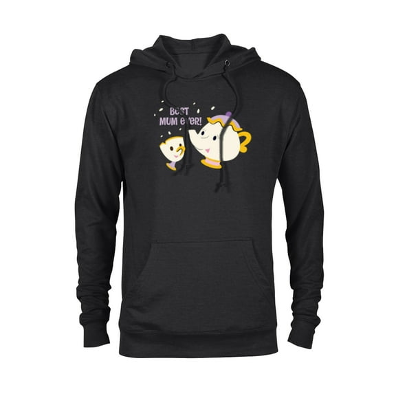 Disney Beauty and the Beast Mrs Potts and Chip Best Mum Ever - Pullover Hoodie for Adults - Customized-Black