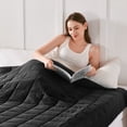 thumbnail image 3 of Sivio Weighted Blanket for Adults 48"x72" 15 lbs, Soft Breathable Heavy Bed Blankets for All Season Use, Suitable for Beds, Couch and Chair, Supports Deep Sleep, Black, 3 of 10