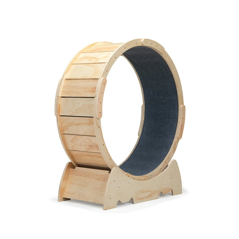 YYAo Cat Running Wheel Cat Hamster Wheels Large Cat Running Wheel Cat Exercise Stylish Treadmill for Indoor Cats Sturdy Quiet Lightweight Natural Wood Color Walmart