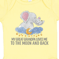 thumbnail image 4 of Inktastic My Great Grandpa Loves Me to the Moon and Back Elephants Boys or Girls Baby Bodysuit, 4 of 5