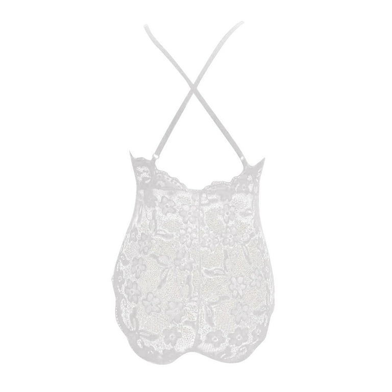 XZHGS Plus Size Lingerie 4X 5X Women's Fun underwear Large Lace Strap  Embroidered See Through V Cut Out Pajama Bodysuit Thong Bodysuit for Women  Mens underwear Lingerie 