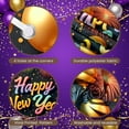 thumbnail image 4 of colorful letters Happy New Year Banner gold balloons Festive Backdrop fireworks city skyline New Year Display for New Year Party Indoor Decoration Holiday Celebration, 4 of 9