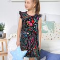 thumbnail image 4 of Fotbe Paisley Vestido de Dormir para Niñas de 3 a 10 Años, Mangas Cortas, Estilo Princesa, Pijama Camisón con Mangas Voladas-XX-Large, 4 of 6