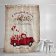 thumbnail image 3 of Valentine's Day Truck with Rose Flowers Shower Curtain for Bathroom, Old Newspaper Back Waterproof Shower Curtains Washable Quick Dry with Hooks Bathtub Curtains 60x72IN, 3 of 9