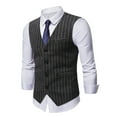 thumbnail image 4 of Penkiiy Men's Business Suit Vest Slim Fit Dress Waistcoat for Wedding Party Dinner Dark Gray Clearance, 4 of 8