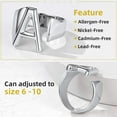 thumbnail image 4 of HAHDAXIA Gold Bold Initial Letter Open Ring Adjustable, GoldChic Jewelry Women Statement Rings Personalised Engraved Womenu2019s Signet Ring for Party, 4 of 7