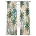 thumbnail image 7 of Tropical Plant Sheer Curtains 84 Inch Length 2 Panels Set, Summer Watercolor Boho Palm Tree on Linen Voile Window Treatment Rod Pocket Curtains Sheers Drapes for Bedroom/Living Room/Kitchen 52"x84"x2, 7 of 7