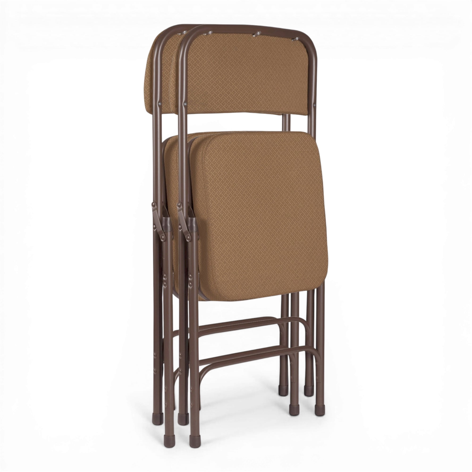 Hampden Furnishings Bernadine Collection Deluxe Fabric Padded Folding Chair, Gold, Pack of 2