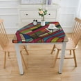 thumbnail image 3 of nygtbtfer  Square Fabric Tablecloth, Carnival Stripe, Indoor and Outdoor Table Cloth with Flannel Backing, Bold Spring Festival Stripe, 3 of 7