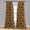 thumbnail image 5 of Ambesonne Floral Curtains, Diamond Flowers Leaves, Pair of 28"x95", Pale Green Yellow Orange, 5 of 5