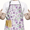 thumbnail image 2 of Pioneer Flower Floral Print Pattern Apron-Garden Aprons for Women with Pockets-Cotton Linen Waterproof Kitchen Cooking Gardening Aprons Adjustable for Kitchen,Cooking,BBQ and Salon 33x27 Inch, 2 of 7