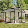 thumbnail image 2 of EastVita 6 x 10 FT Greenhouse Greenhouses for Outside Polycarbonate Greenhouse with Aluminum Frame Lockable Door and Ajustable Roof Vent for Backyard Green Houses for Outside Garden Backyard Patio, 2 of 7
