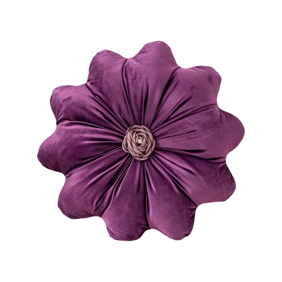Flower Pillow Cushion Round Decorative Throw Pillow 15.7 Velvet Flower Shaped Pillow for Sofa Couch Vanity Chair Bed