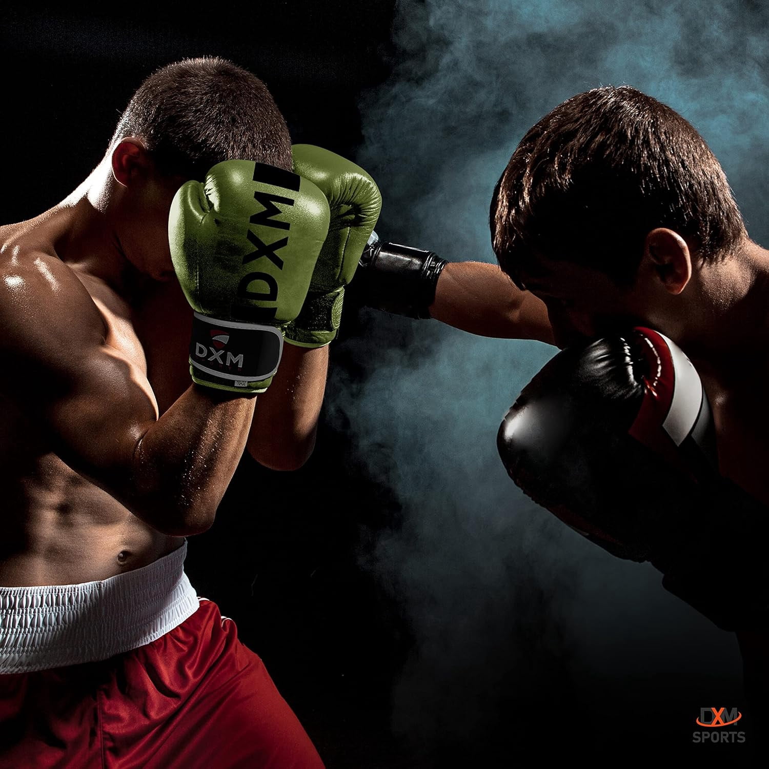DXM SPORTS Boxing Gloves for Men & Women - Green & Black, 16oz