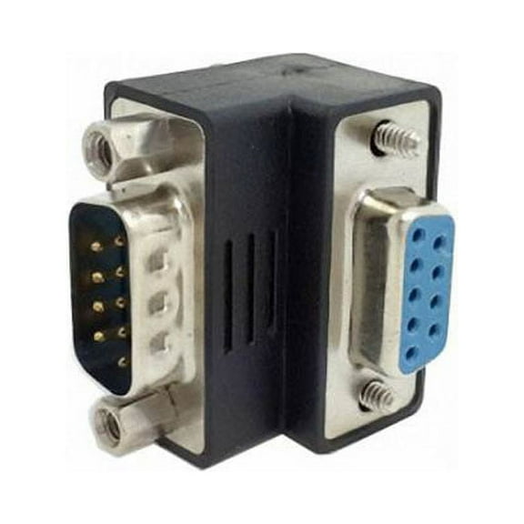 JSER D-Sub RS232 9Pin DB9P Male to Female Up Angled 90 Degree Extension Adapter