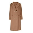 thumbnail image 4 of Njoeus Womens Notch Lapel Double Breasted Pea Coat Winter Mid-Long Woolen Trench Coat Elegant Warm Over Coat (S-3XL), 4 of 5