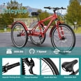 thumbnail image 2 of MOONCOOL Adult Tricycle, 7 Speed Three Wheel Bike Tricycle Cruiser Trike, 24/26/27.5 Inch Adults Trikes with Shopping Basket, Exercise Men's Women's Tricycles, 2 of 6