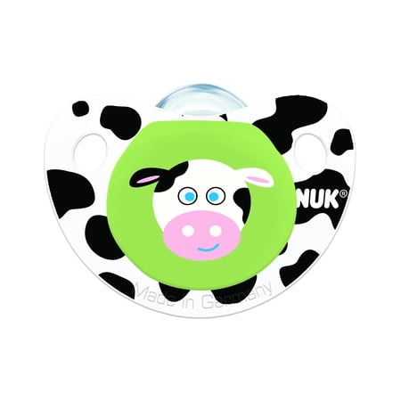 NUK Cute as a Button Orthodontic Pacifier, 0-6 Months, 2-Pack, Silicone, Boy