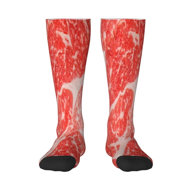 Balery Beef Steaks Calcetines novedosos Calcetines deportivos Calcetines hasta la rodilla Calcetines de algodón Calcetines originales y geniales