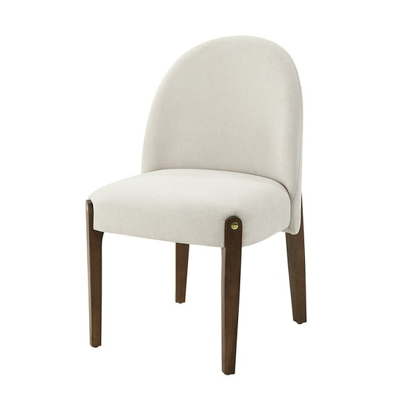 White Fabric & Oak Side Chair (2 Chairs) - 220lbs Weight Capacity 20" Seat Width 18" Depth Height Back 26 In. Package Modern Seating Option Upholstered Chairs ( Of 2) Load 44.33 Lb Product