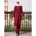 thumbnail image 5 of IDOPIP Muslim Abaya Dress for Women Long Sleeve Maxi Modest Dresses Middle East Islamic Arabian Robe, 5 of 8