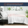 thumbnail image 2 of Super King Comforter Contrast Blush 300 GSM Plush Siliconized Microfiber Fill Duvet Insert With 1000 Thread Count Egyptian Cotton Shell Fluffy with Piping & Matching Pillowcases, 2 of 8