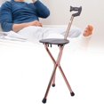 thumbnail image 1 of Filfeel Cane Stool, Triangular Folding Old Man Walking Crutch Stick Stool With Massage Handle, 1 of 8