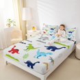 thumbnail image 4 of Manfei Multicolor Dinosaur Full Size Sheets,Cute Cartoon Dino Bed Sheets,Ancient Wild Aniaml Sheet Sets For Boy,Super Cozy Room Decor,4pcs, 4 of 7