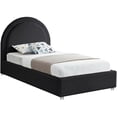 thumbnail image 1 of Meridian Furniture Milo Lit Jumeau en Tissu Noir, 1 of 8