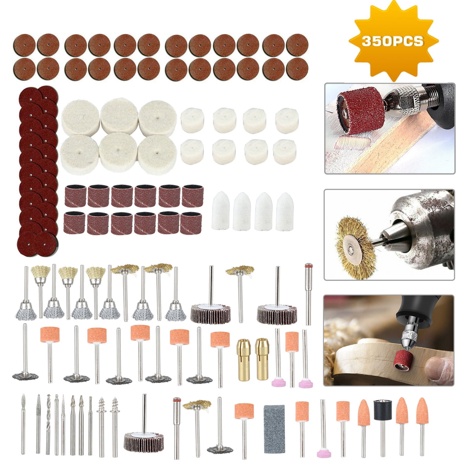 350 pcs Rotary Drill Tool Accessories Polishing Sanding Grinding Kit New M2C8 