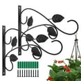 thumbnail image 2 of Bxmavoj Metal Hanging Basket Brackets Outdoor Garden Wall-Mounted Plant Hanger Hook Wall Decor, 2 of 11
