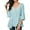 Green, variant on Women V Neck Stripe Pleated 3/4 Sleeve Asymmetric Hem Blouse Top