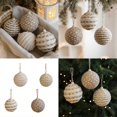 thumbnail image 2 of Christmas Tree Decorations Twine Cord Braided Christmas Sphere Ornament Shatterproof Foam Ball Natural Fiber Woven Orbs Multicolor, 2 of 5
