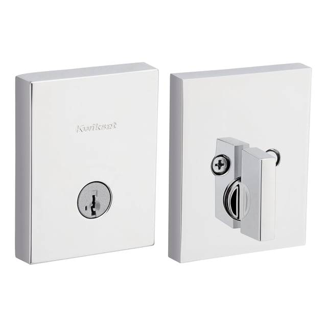 Deadbolt Lock Kwikset San Clemente en cromo pulido
