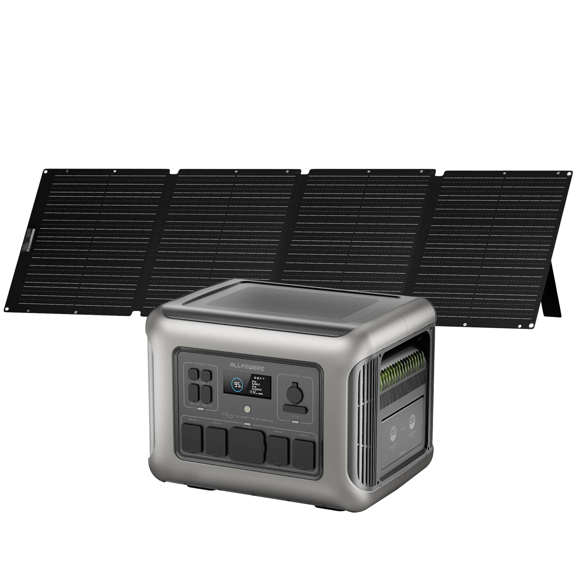 ALLPOWERS R2500 Portable Solar Generator Kit 200W Foldable Solar Panel with 2500W 2016Wh LiFePO4 Portable Power Station for Outdoor Camping Home Backup RV Power Outage [Shipping Separately]