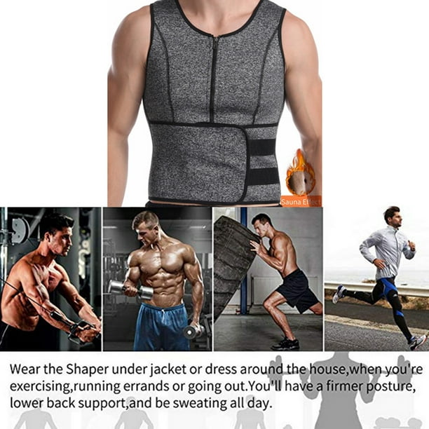 VONKY Men Body Shaper Vest Fitness Waist Trainer Corset Vest Workout  Shapewear, S