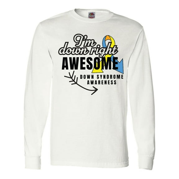 Inktastic Im Down Right Awesome Down Syndrome Awareness with Arrow Long Sleeve T-Shirt