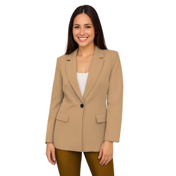 Saco largo de Mujer Elegante Atemporal Champange Grande