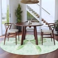 thumbnail image 3 of Large Round Rug 8Ft Washable Non-Slip, Green Bow Circle Area Rugs for Living Room Bedroom, Cute Bowknot Minimalist Solid Color Indoor Floor Mats Carpet Runner for Home Decor, 3 of 8
