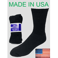 thumbnail image 3 of Creswell 6 Pairs Black Diabetic Crew Socks 10-13 Size MADE IN U.S.A, 3 of 3