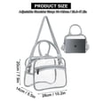 thumbnail image 2 of Gustave Clear Tote Bag Stadium Approved Transparent Crossbody Lunch Bag Shoulder Handbag Purse for Women Men Work Concerts Sports Events - Gray, 2 of 7