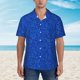 thumbnail image 2 of Balery Blue Circles Mosaic Camisas hawaianas de manga corta para hombre, camisas playeras de corte holgado, camisas de vacaciones con botones,Large, 2 of 7