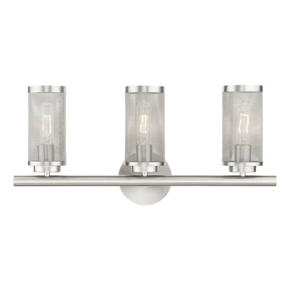 3 Light Bathroom Light in Contemporary Style 23.5 inches Wide By 11 inches High-Brushed Nickel Finish Bailey Street Home 218-Bel-4188604