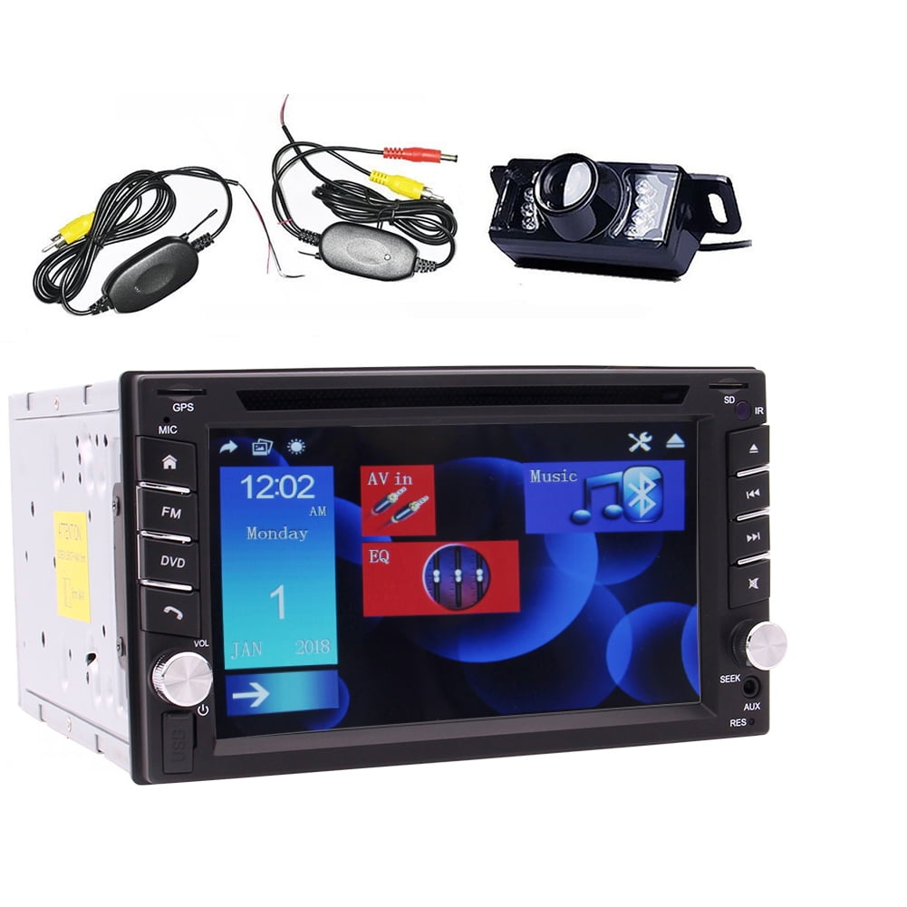 Acusación Ojalá déficit Car Stereo Double 2 Din GPS Sat Nav MP3, MP4 with CD DVD Player Support  Bluetooth/Radio RDS/Steering Wheel Control/USB SD/Subwoofer/ Autoradio +  Backup Camera + Free GPS Map Card - Walmart.com