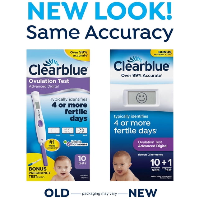 Clearblue Advanced Digital Ovulation Test Kit, Plus Bonus Rapid Detection Pregnancy Test, 10 Ovulation Tests & 1 Pregnancy Test