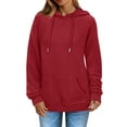 thumbnail image 3 of Fantaslook Womens Hoodies Casual Long Sleeve Waffle Pullover Tops Oversized Hooded Sweatshirts with Pocket, 3 of 7