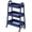 Blue, variant on CONCETTA 3-Tier Utility Rolling Cart, Metal Mobile Storage Rack with Lockable Castors for Office, School, Bathroom, Gray