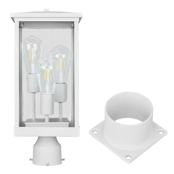 Design House 590059 Standard 3-Inch Fitter Outdoor Pier Base Round Accessory Mount for Deck Porch Patio, White